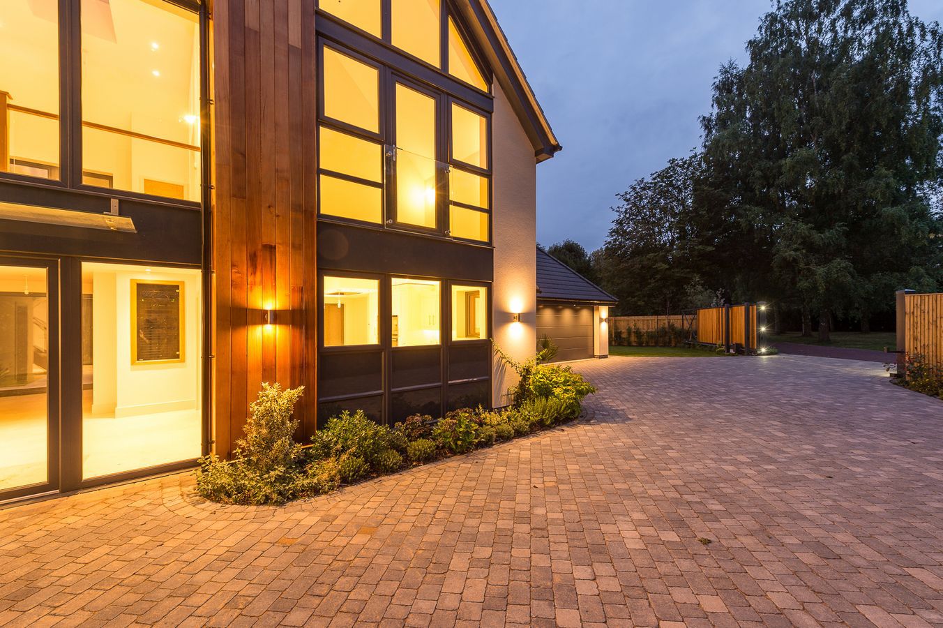 tawnycourt bulcote house driveway view at night
