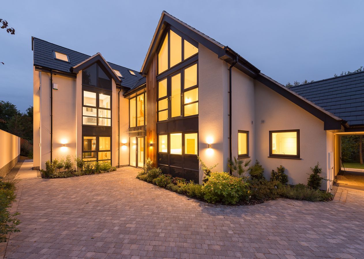 tawnycourt bulcote house side front view at night