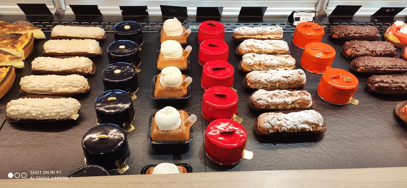 lots of cakes in a boulangerie