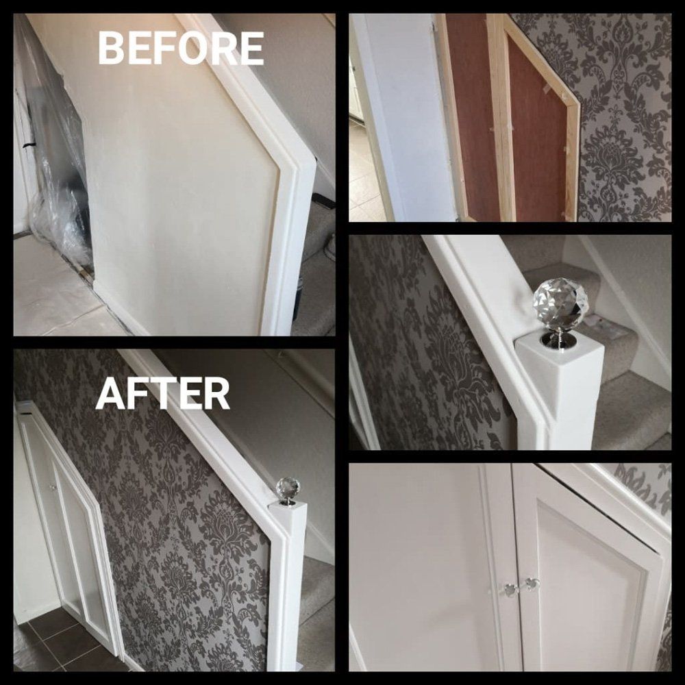 before and after wallpapering