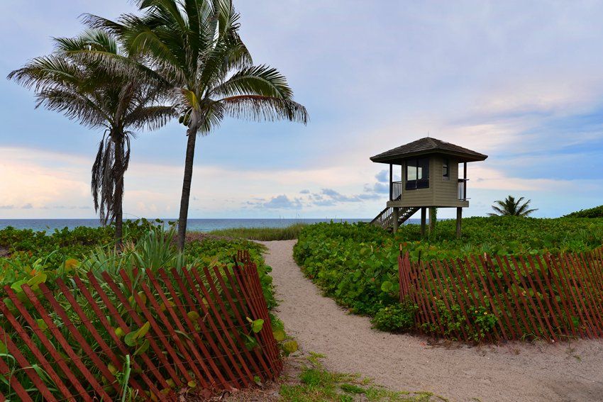 Beautiful Sunset Over The Tropical Beach — Delray Beach, FL — Del-Raton RV Park & Trailer Sales
