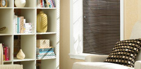 Grey Venetian blinds