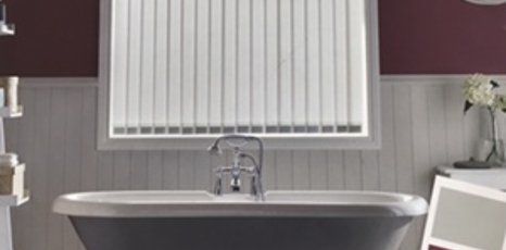 Vertical blinds in bedroom