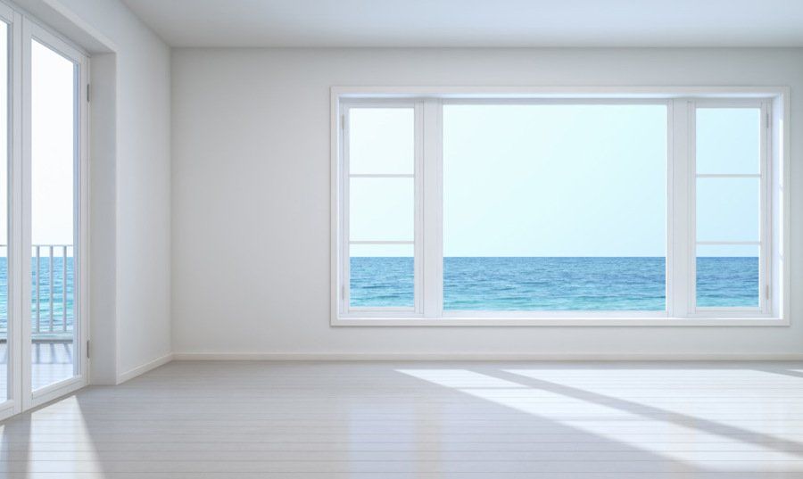 empty room by ocean