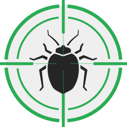 icon of bedbug with target over it