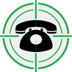 icon of phone and target symbol