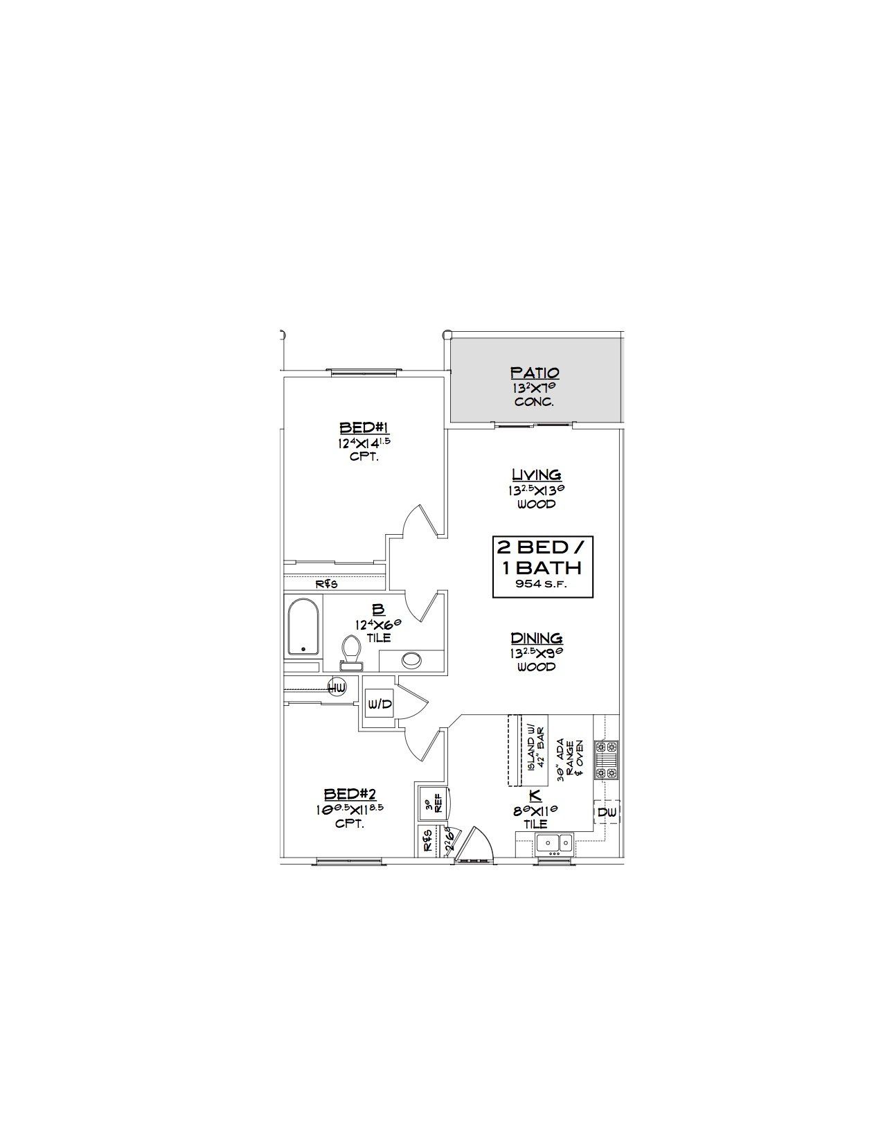 2bed 1bath