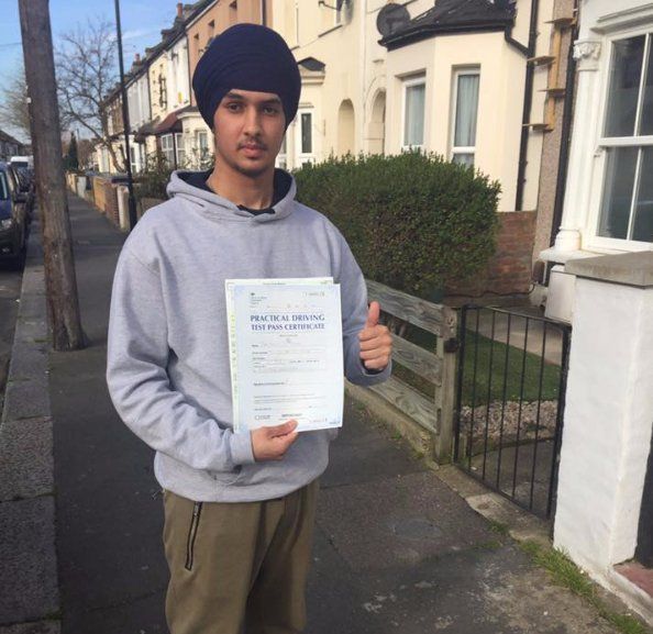 a boy with a driving licence