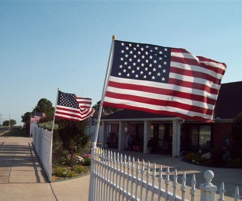 Flags waving in the breeze