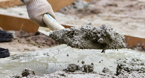 concrete being mixed