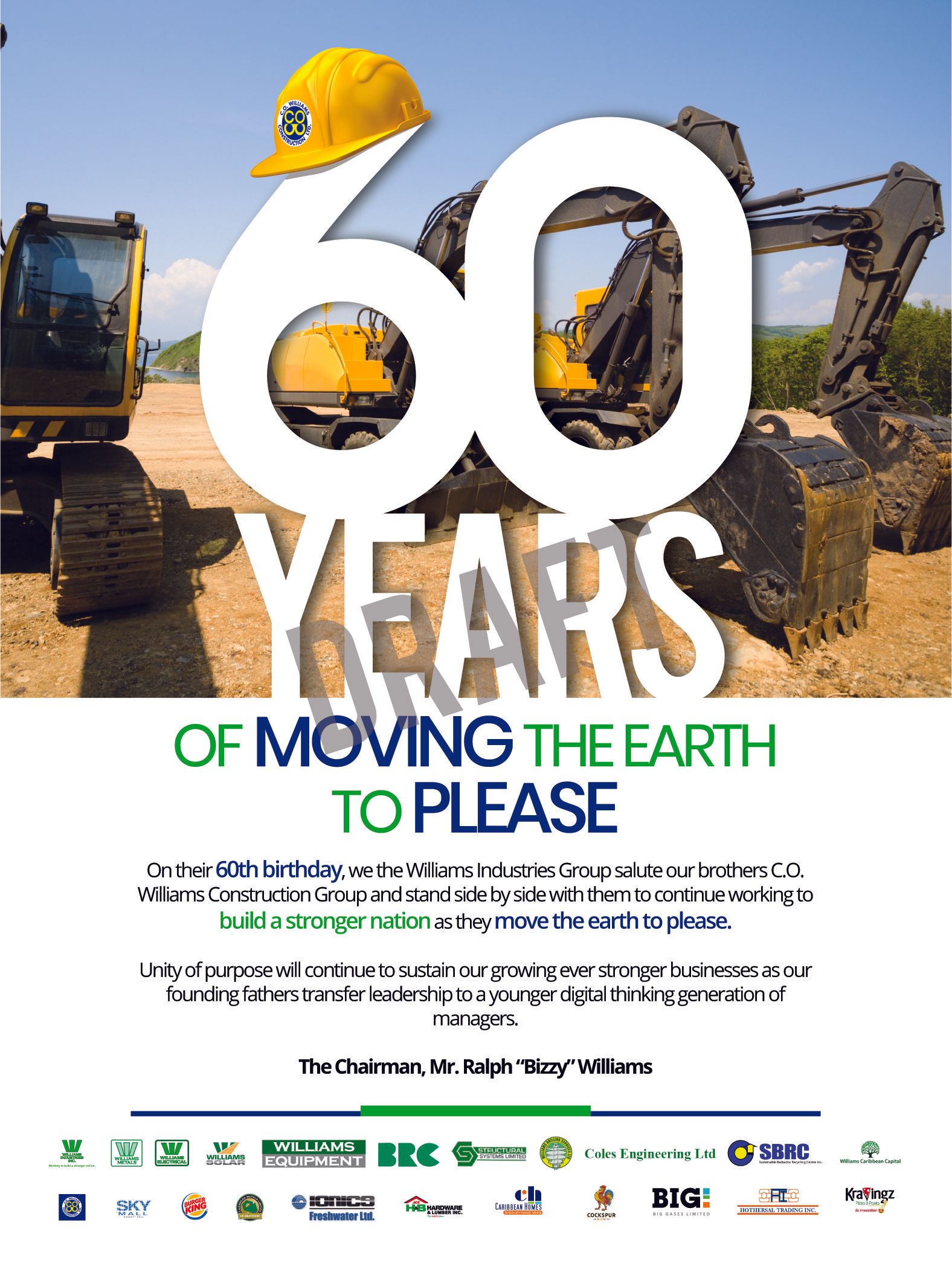 Construction anniversary graphic: 