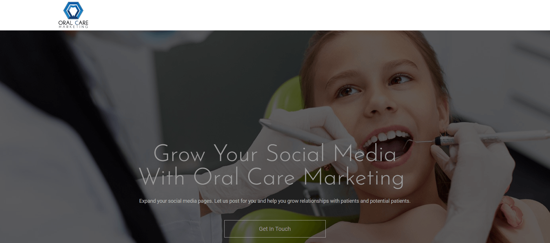 Young patient at dentist with text 