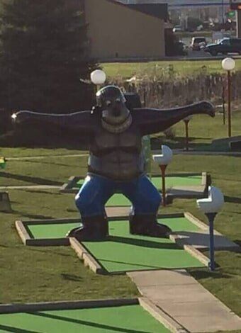 Gorilla Figure in the Park— Miniature Golf in Hanover Park, Illinois Gorilla Figure in the Park — Miniature Golf in Hanover Park, Illinois