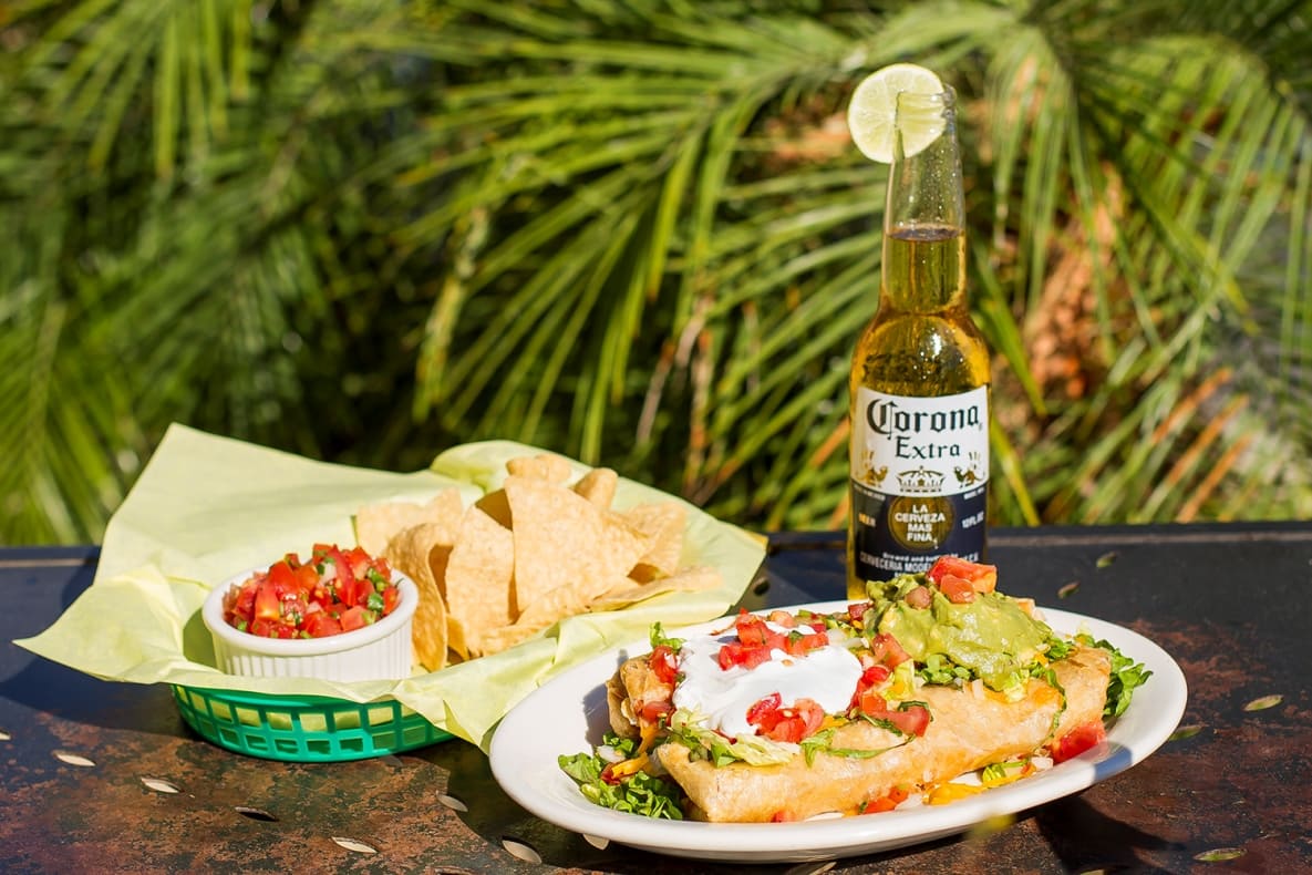 Chimichanga and a cold cerveza