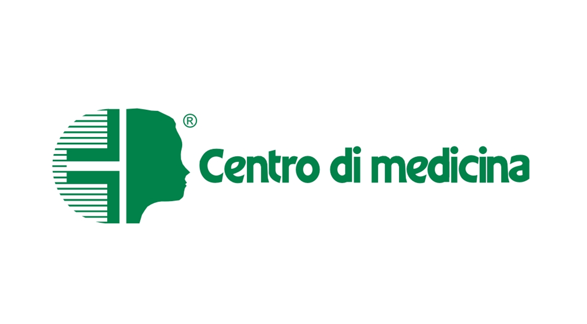 Un logo per il centro di medicina con la testa verde