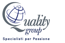 Un logo per un'azienda chiamata Quality Group
