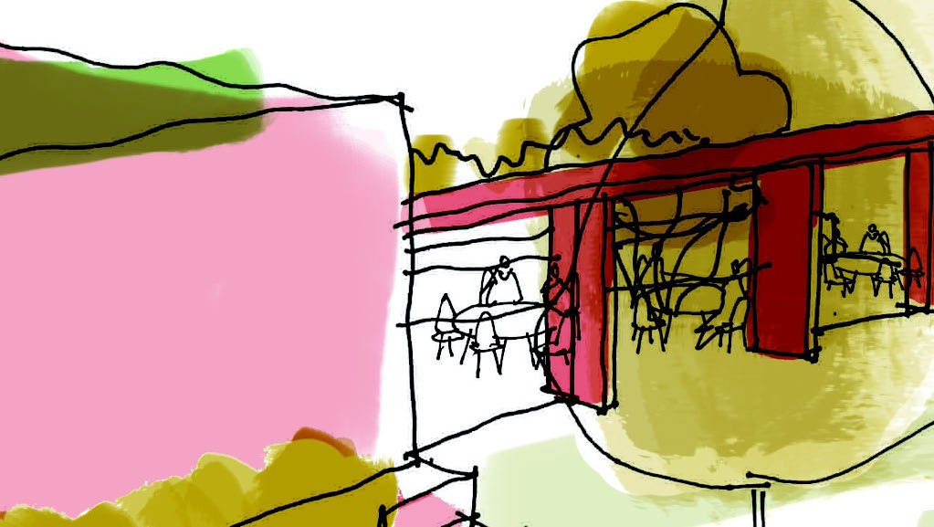 Concept sketch by architect Dan Talkes for new facilities at St Mary Redcliffe Church