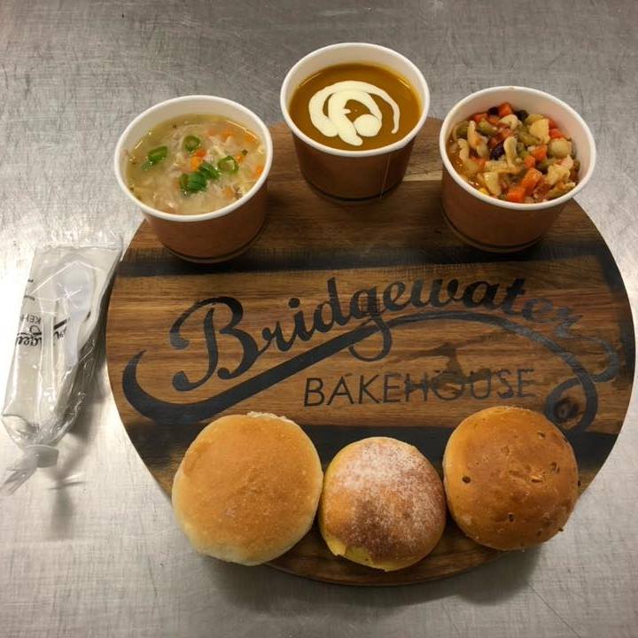  Plate with a soup and bread