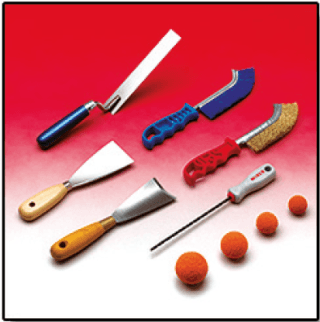 Spatole, Pulisci pistola, Palline spugna, Spazzola acciaio SPATULAS , CLEANING PISTOLS, SPONGE BALLS, STEEL BRUSH