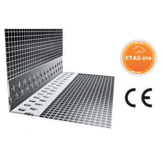 Paraspigolo forato in PVC con rete Paraspigolo forato in PVC con rete
