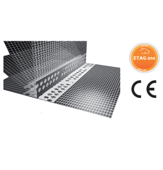 Paraspigolo forato in PVC flessibile con rete Paraspigolo forato in PVC flessibile con rete