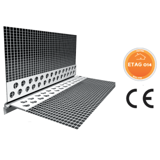 Gocciolatoio forato in PVC a vista a 2 scalini con rete Gocciolatoio forato in PVC a vista a 2 scalini con rete
