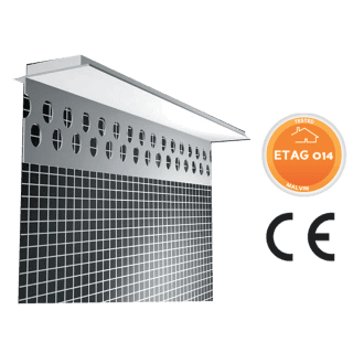 Profilo sotto finestra in PVC adesivo con rete Profilo sotto finestra in PVC adesivo con rete