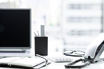 computer and desk