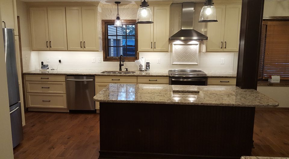 Kitchen with White Cabinets and Granite Tops — Lynchburg, VA — Tim Reynolds Construction Company