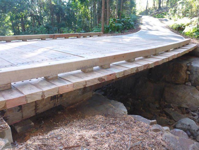 close up of wooden bridge