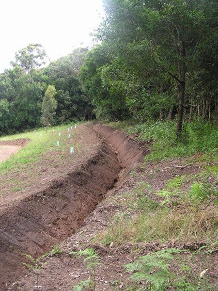 long dirt trench