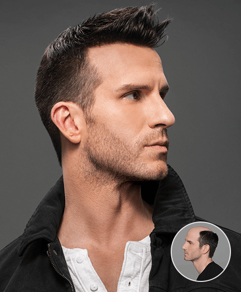 before and after of men's balding treatments
