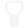 A line drawing of a dental implant on a white background.