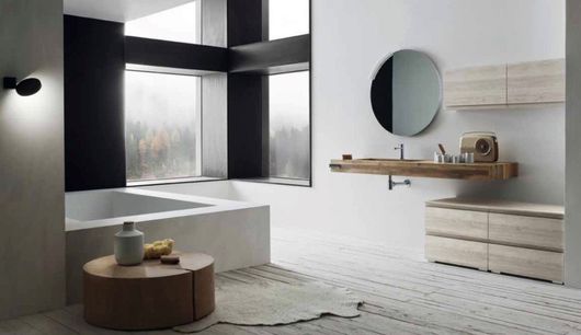 lavabo bagno con mobile in legno