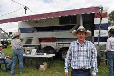 Supfloats owner in front of a trailer