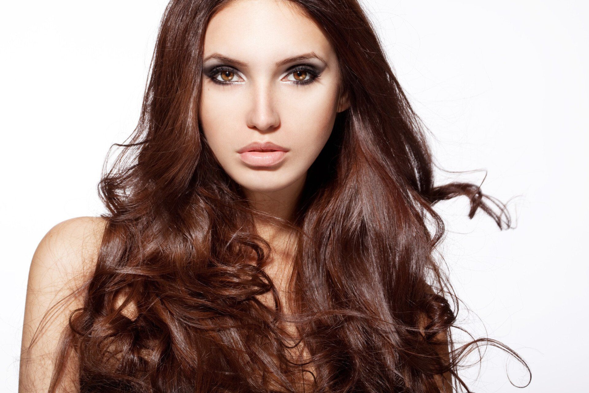 Beautiful, red-haired girl with long hair