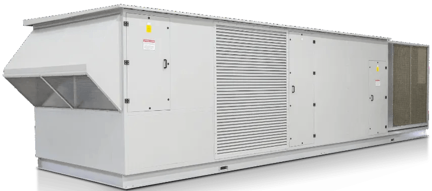 Rooftop unit AHU. Retail, industrial unit or replacement applications. Bespoke design options. Integral DX with packaged condenser. Digital compressor. EC fans. Powered hoods. Trend controls. Free cooling. Integrated LPHW. By EcoAirBox