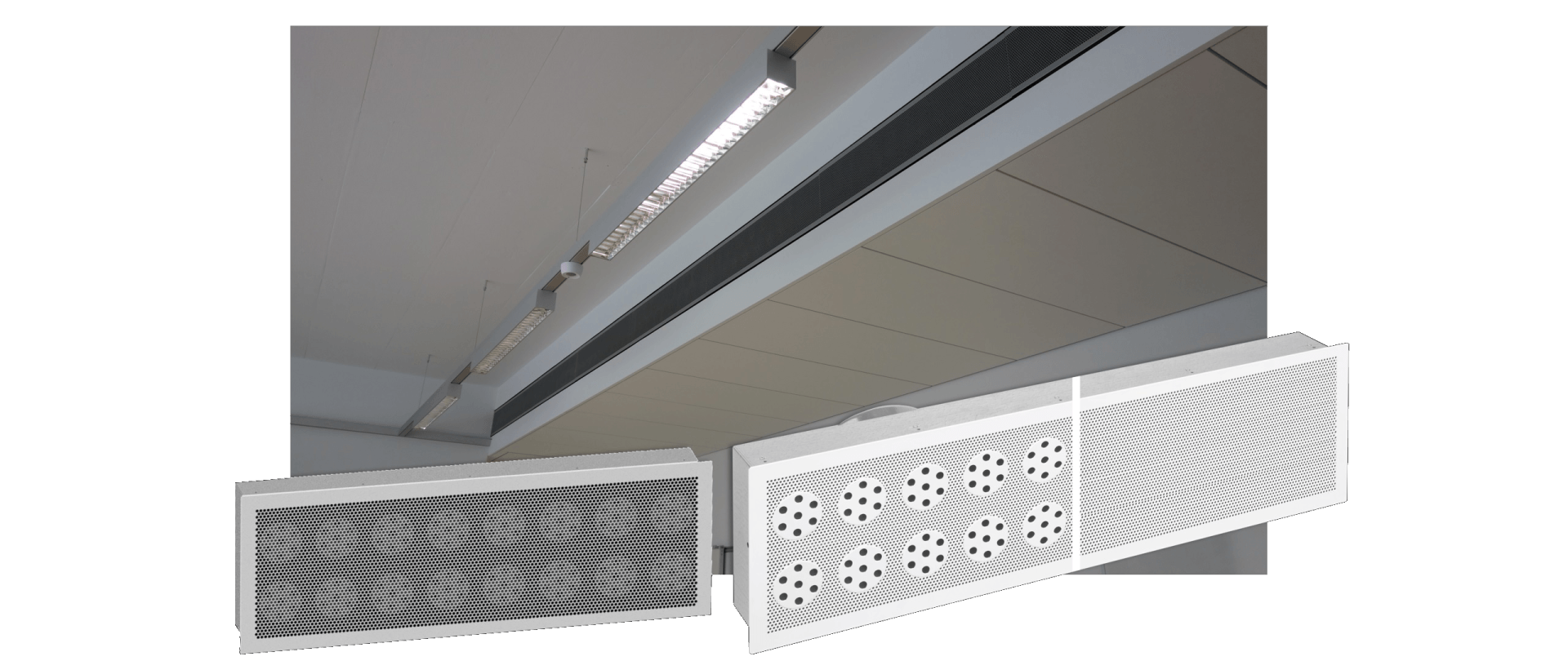 Broad multiplex. Adjustable jet bundles. Perforated diffuser face. Decorative cover plate. By Krantz