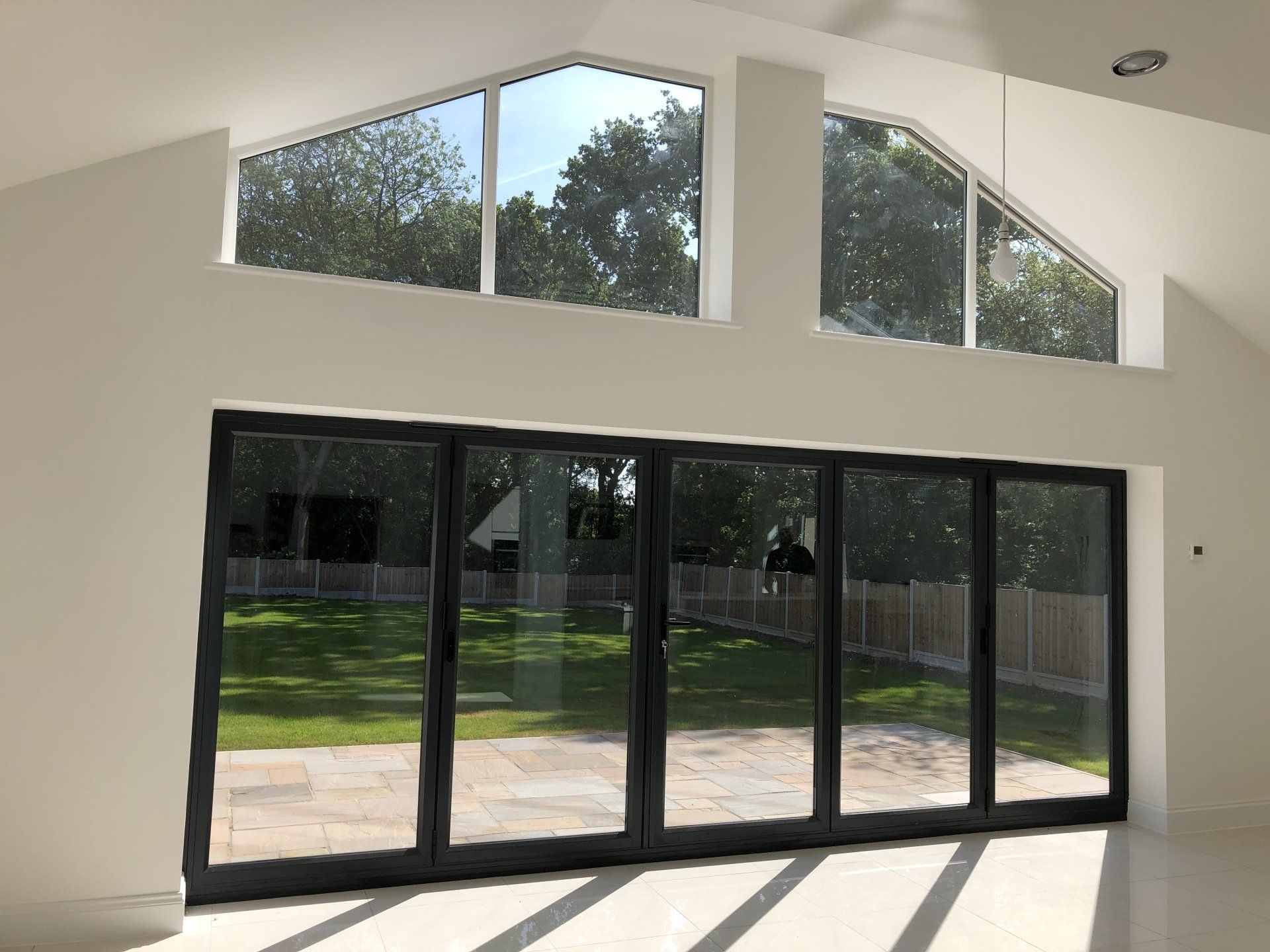 Bi-folding door from inside closed