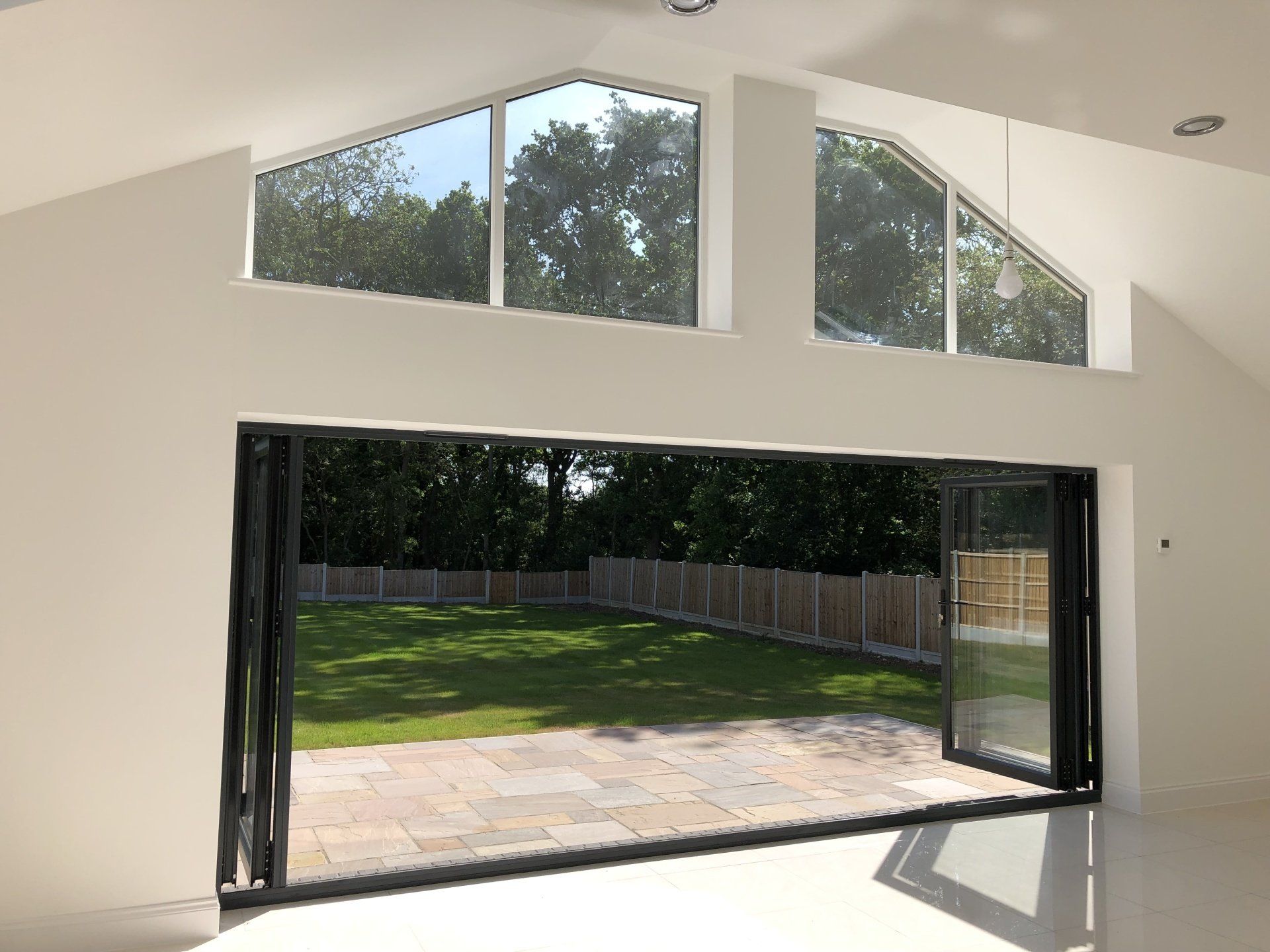Bi-folding door from inside completely open