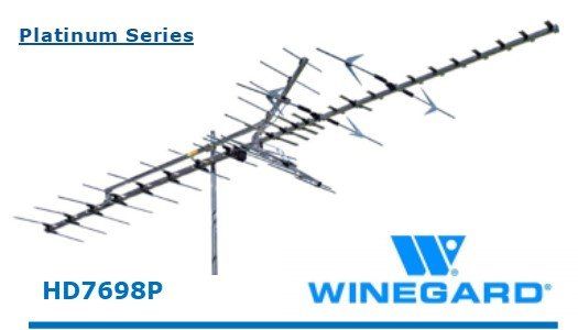 Our Highest Gain VHF/UHF Antenna A picture of a winegard platinum series antenna