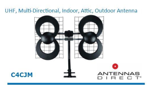 Antennas direct c4cjm uhf multi directional indoor attic outdoor antenna