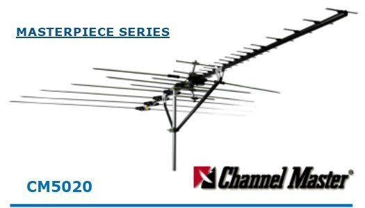 Top of the line antenna that A channel master masterpiece series antenna is shown on a white background