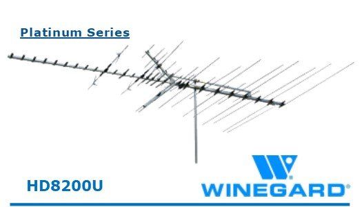 Our Highest Gain VHF/UHF Antenna A picture of a winegard platinum series antenna