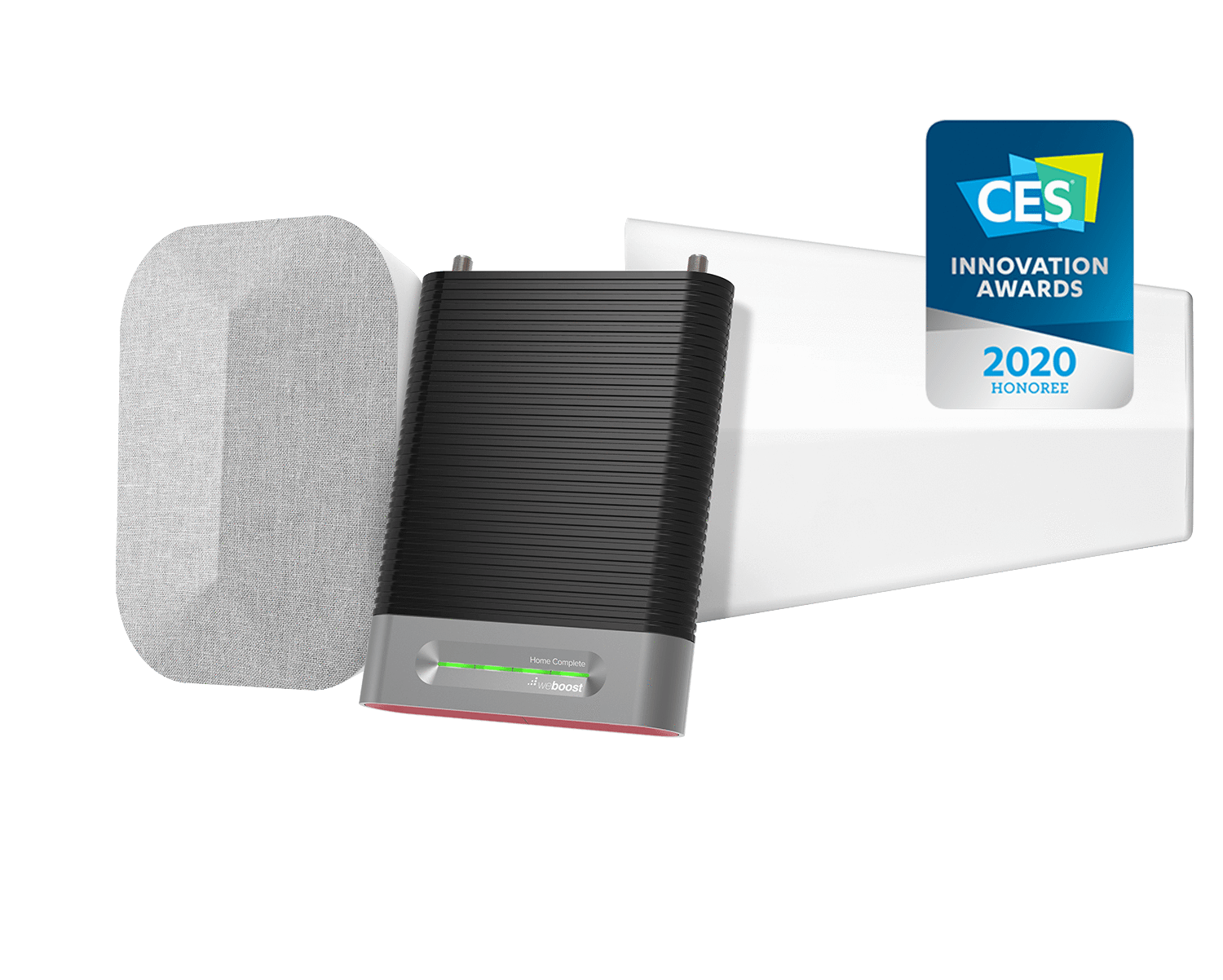 A picture of a cell phone with a ces innovation award.
