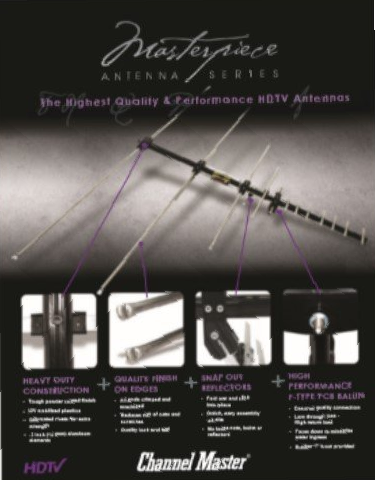 A masterpiece antenna series advertisement for channel master
