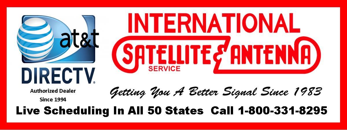 An advertisement for international satellite antenna service