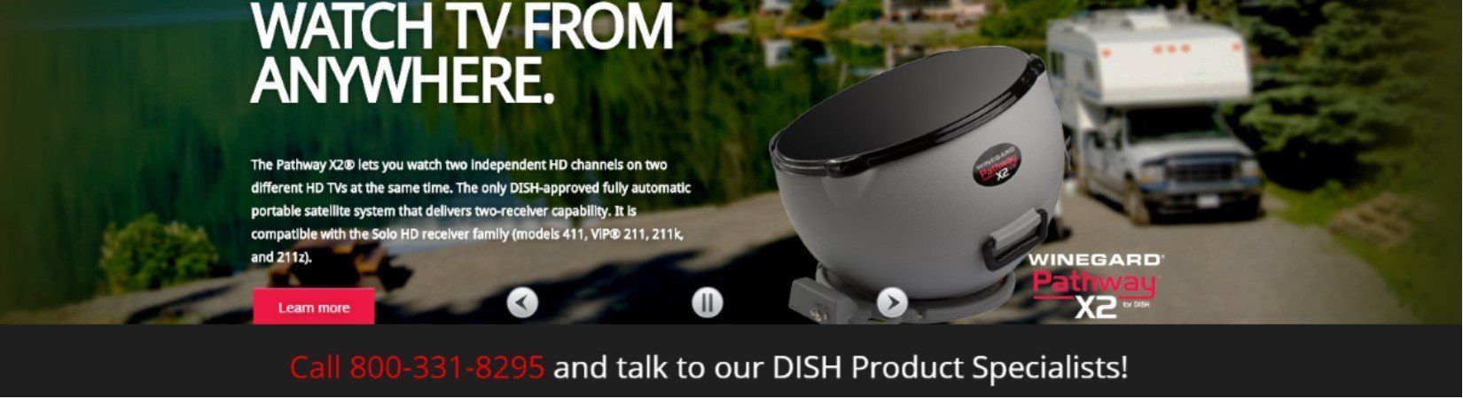A screenshot of a website that says watch tv from anywhere