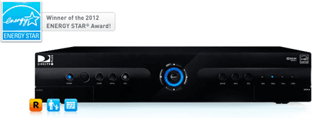 A black device with a blue circle on the front is a winner of the 2012 energy star award