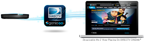 A laptop with a directv app on it